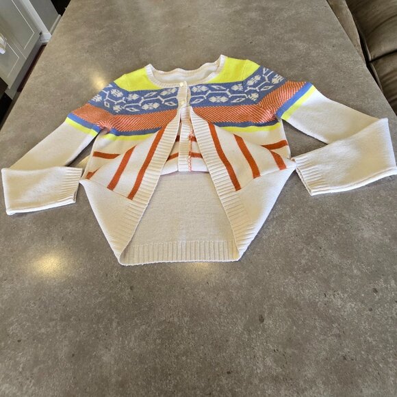 FIVE PLUS Women's Multi-Stripes Graphic Print L/Sleeves Cardigan - Size Small - Picture 10 of 14